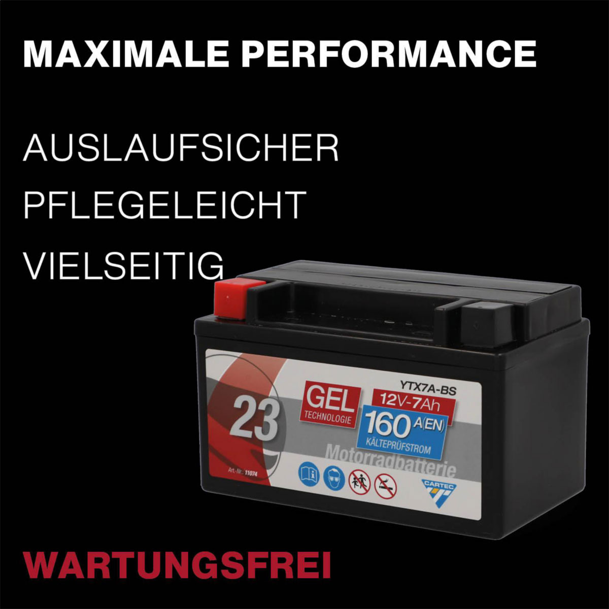 Batterie GEL YTX7A-BS 7Ah 160A Bild 7