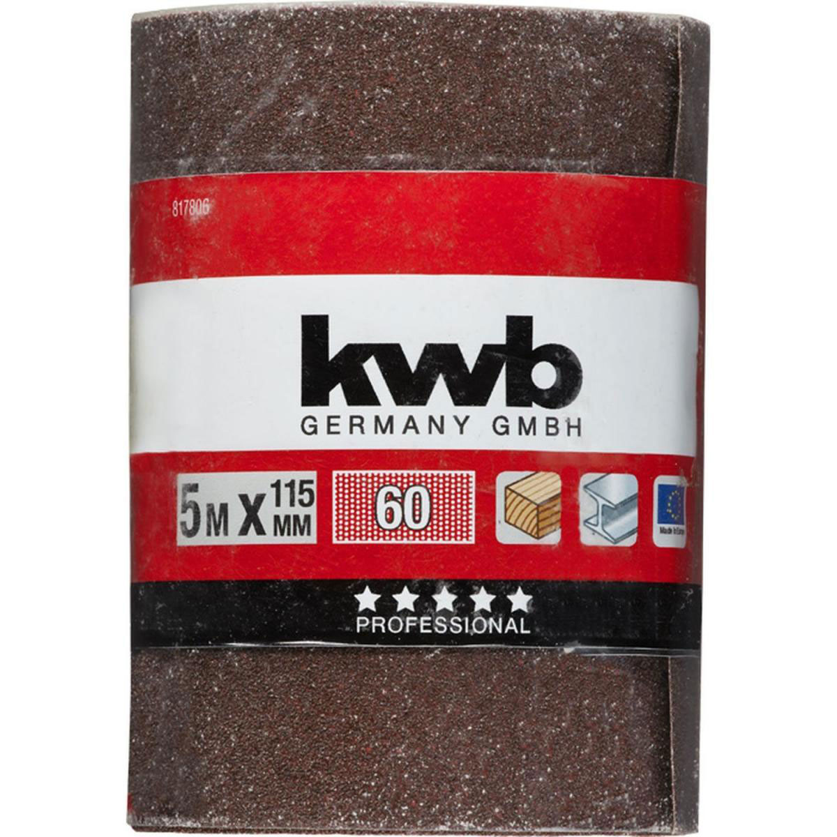 kwb  Schleifmittel-Rollen Holz und Metall 5 m x 115 mm K60 Bild 2