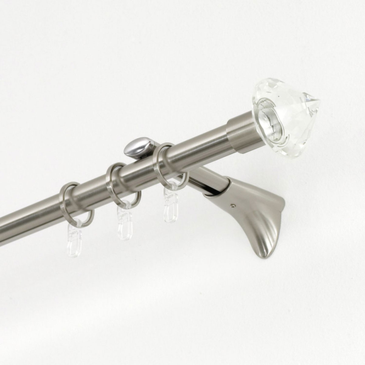 Gardinia Endstück Chicago Edition Facette Spitze für Durchmesser 20 mm Edelstahl-optik Bild 2