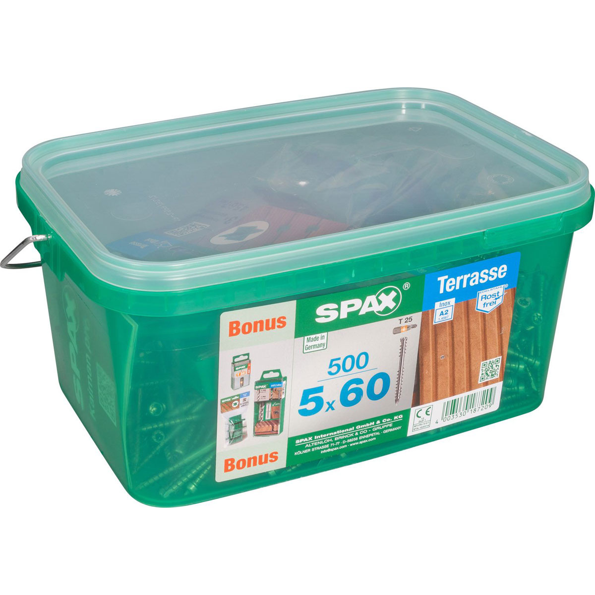 Spax Terrassenschraube Bonus-Set Zylinderkopf 5 x 60 mm 600 Stück