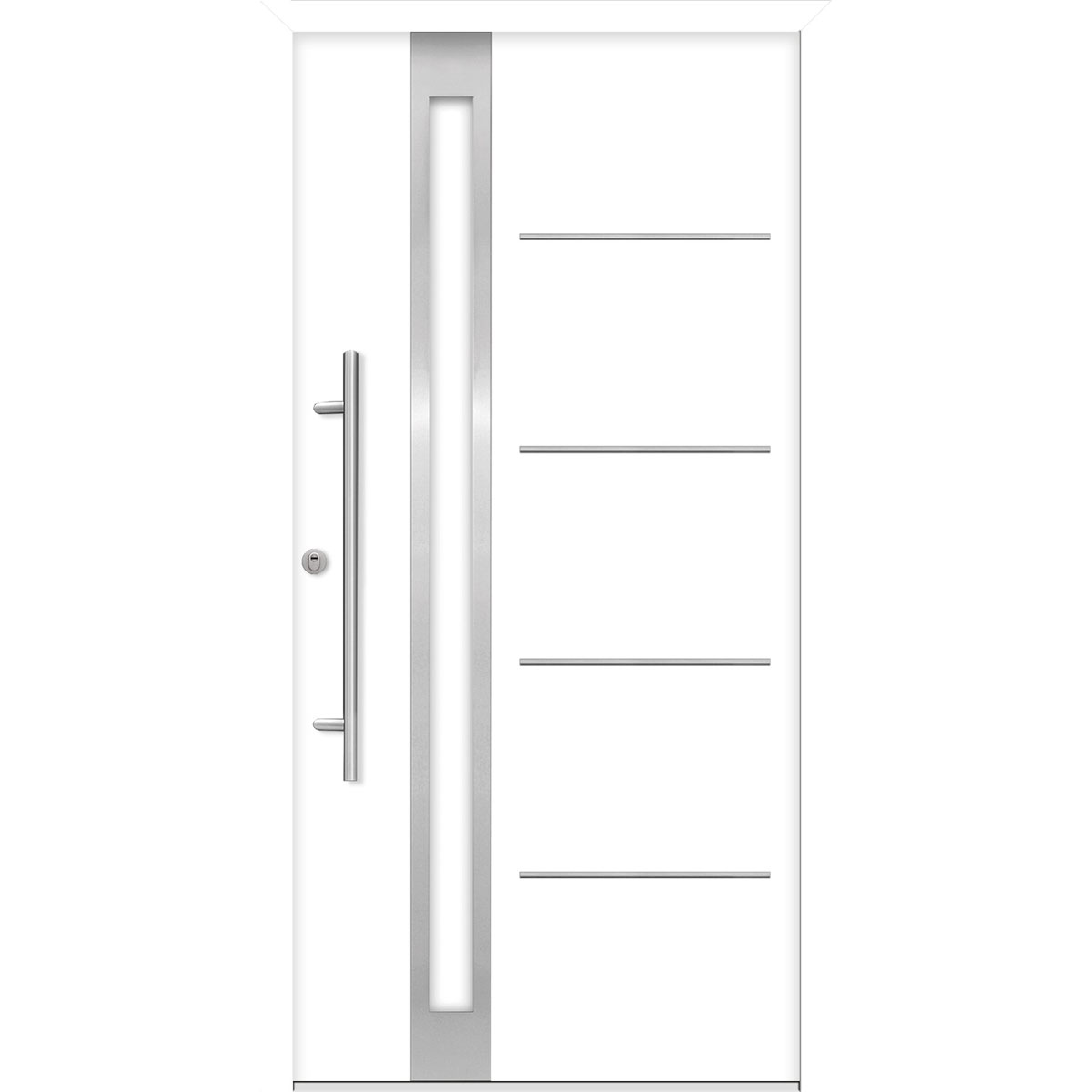 SplenDoor  Premium-Haustür Passivedoor Umea RC2 energiesparend einbruchsicher weiss 100 x 200 cm links