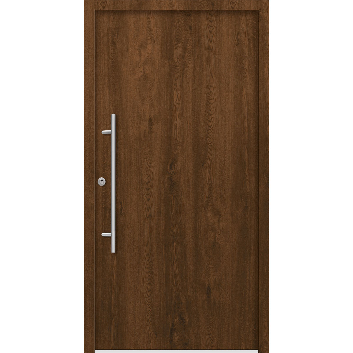 SplenDoor  Premium-Haustür Passivedoor Ribe RC2 energiesparend einbruchsicher nussbaum 110 x 210 cm links