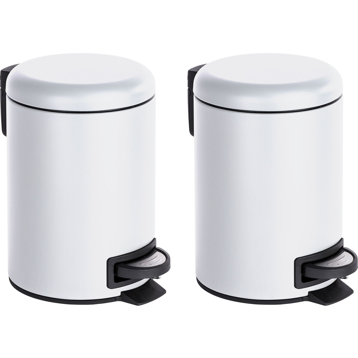 Wenko  Kosmetik Treteimer Leman Weiß 3 L 2er Set Kosmetikeimer Mülleimer Bild 1