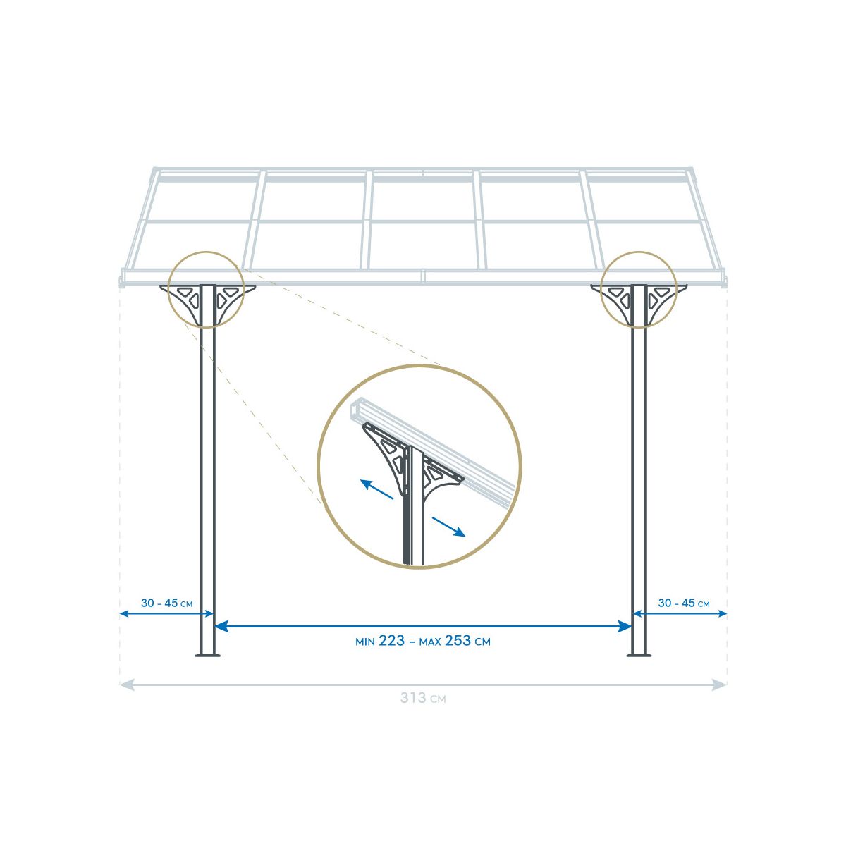 Westmann Terrassenüberdachung Bruce 435 300x435x270 cm Bild 8