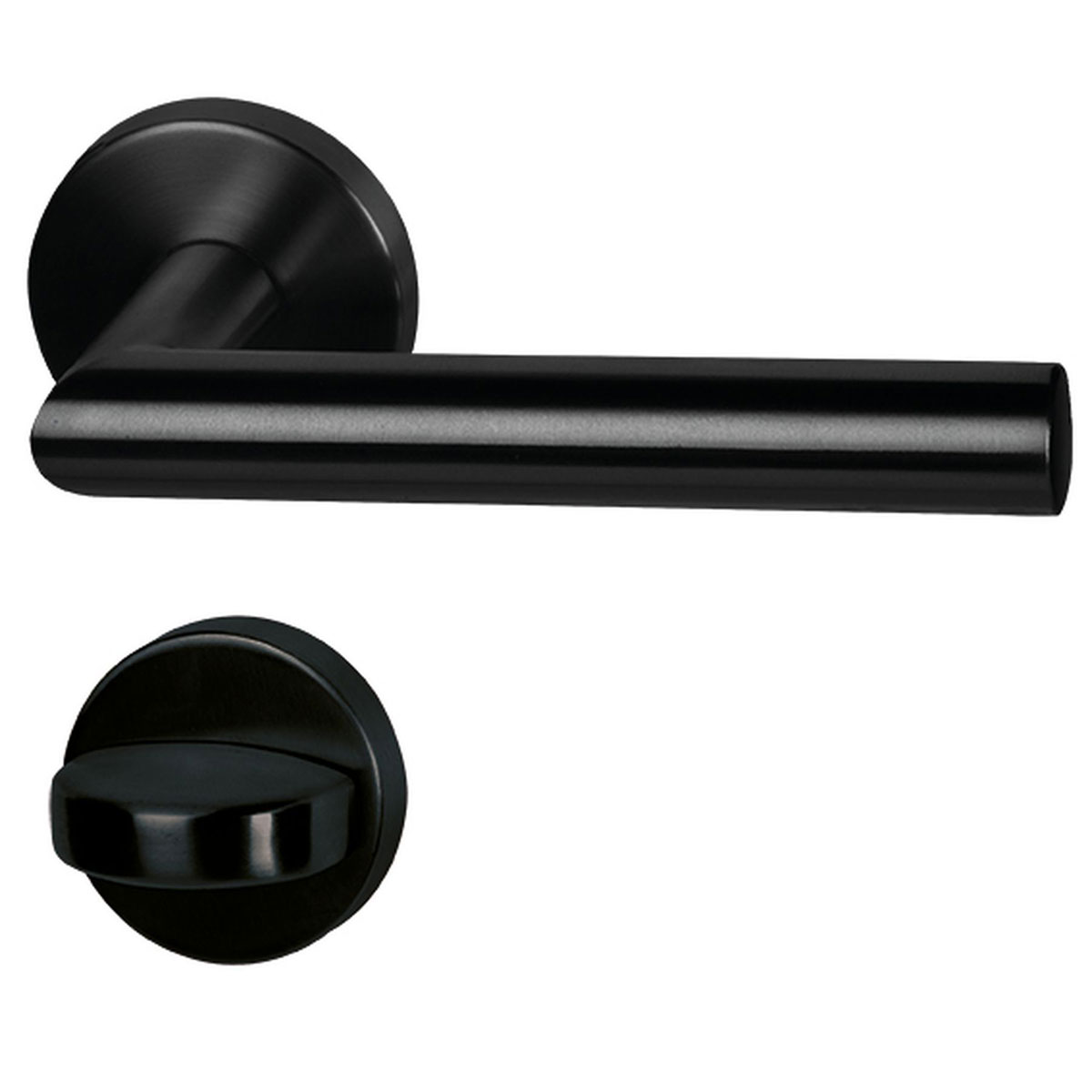 Alpertec Rosettengarnitur Fair I für WC-Türen Durchmesser 52 mm schwarz