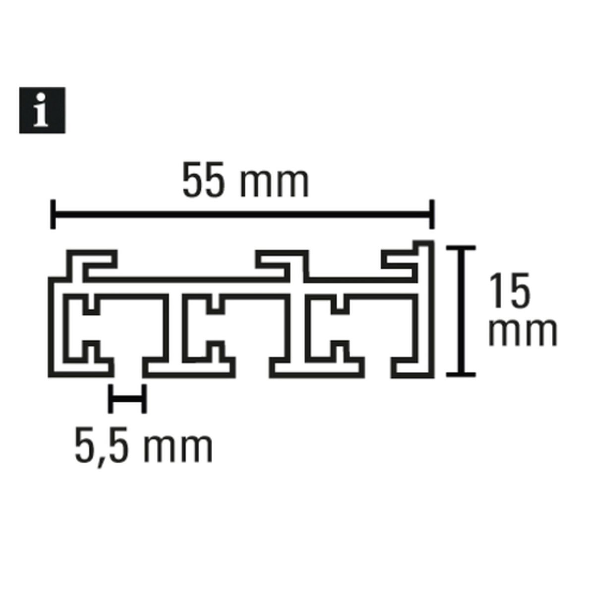 Gardinia Flächenvorhangschiene 3-läufig 160 cm silber Bild 2