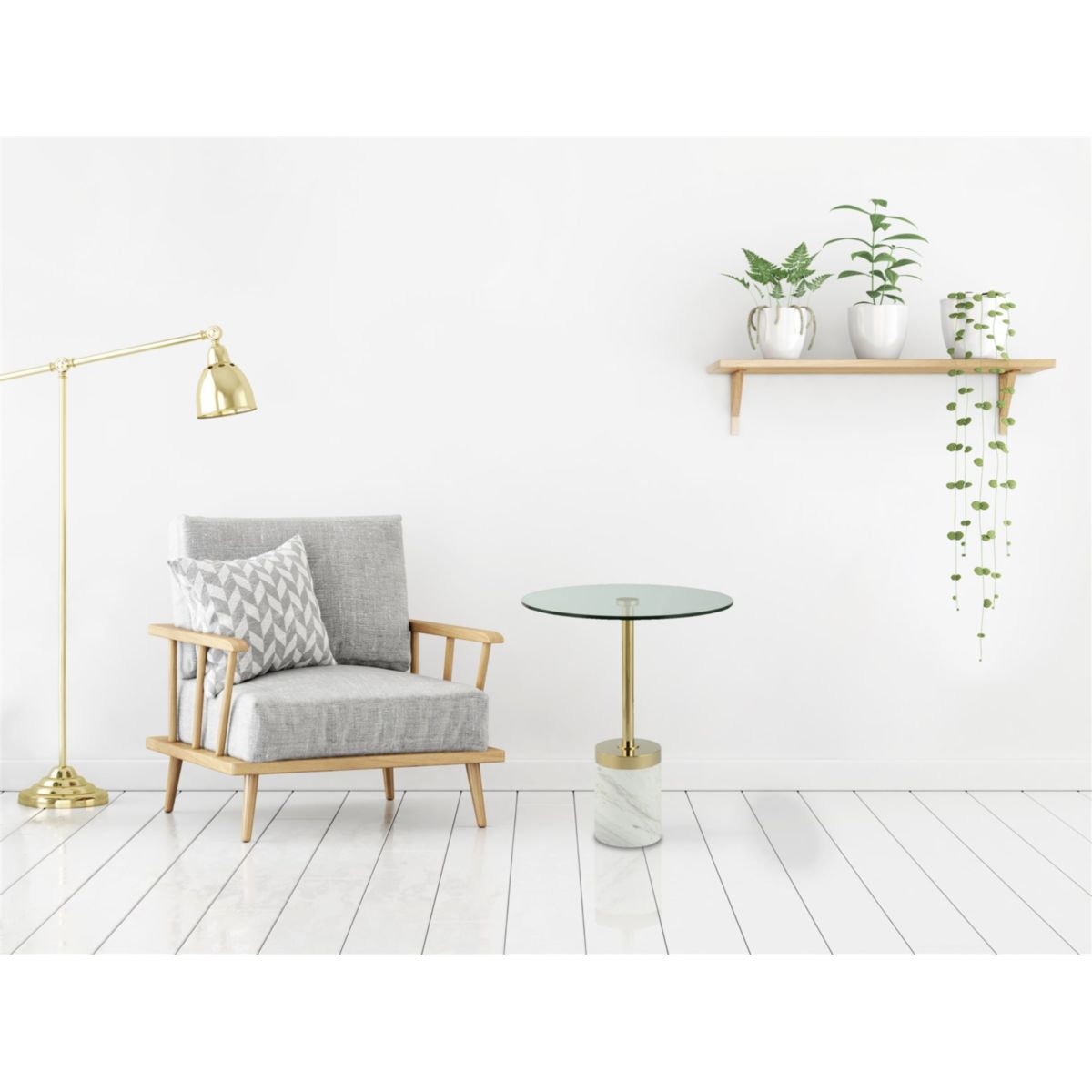 Beistelltisch Lana 125 gold weiss Bild 3