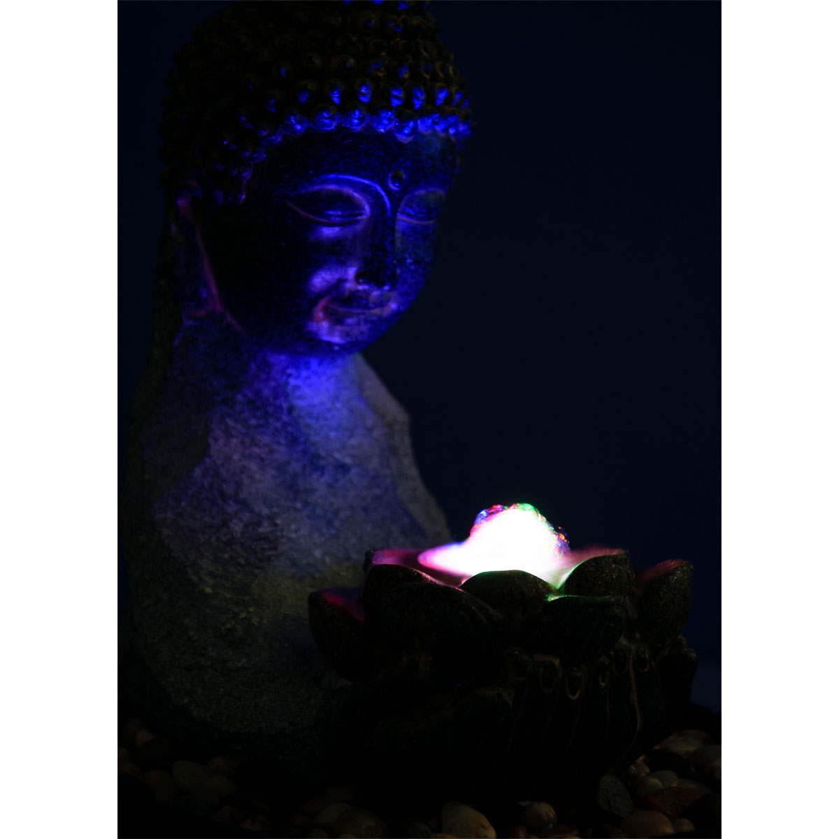 dobar Zimmerbrunnen mit Buddha 20,5 x 27 x 16,5 cm grau-schwarz Bild 3