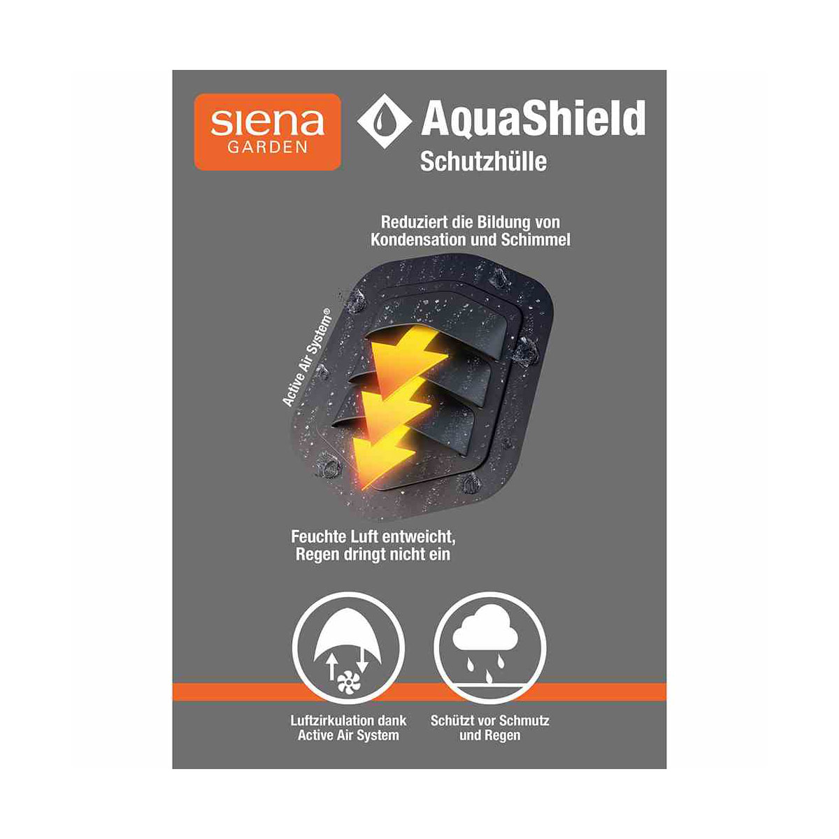 Siena Garden Kissen-Schutz-Tasche AquaShield für Auflagen 125 x 32 x 50 cm hellgrau Bild 4