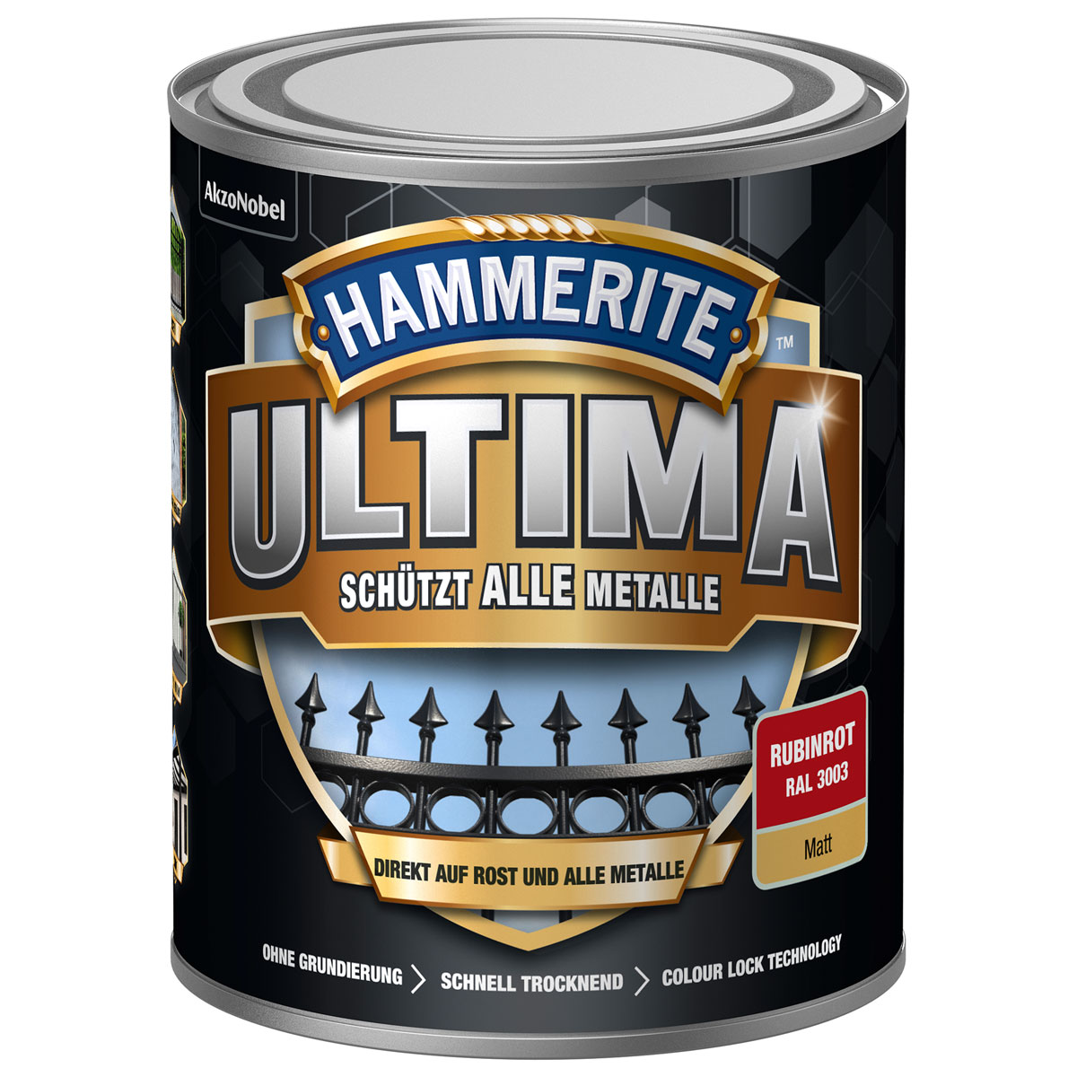 Hammerite Metallschutzlack Ultima rubinrot matt 750 ml