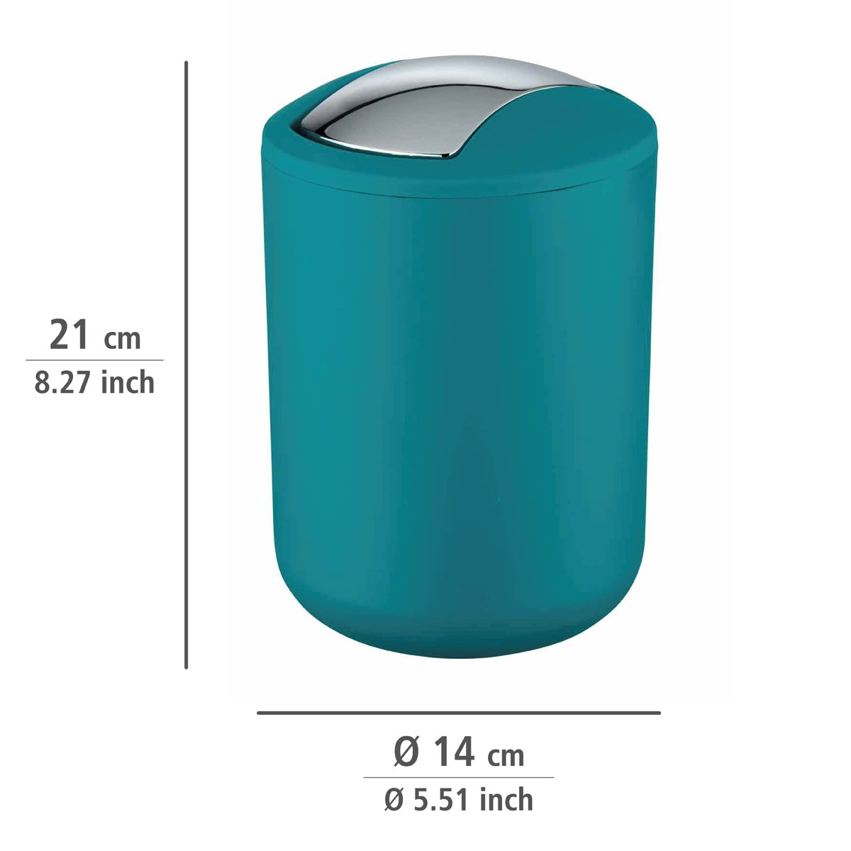 Wenko Schwingdeckeleimer Brasil S petrol 2 L Bild 3