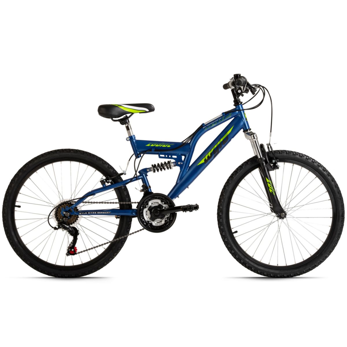 WYLD Kinder-Mountainbike Fully 24'' Zodiac blau 18 Gänge RH 38 cm