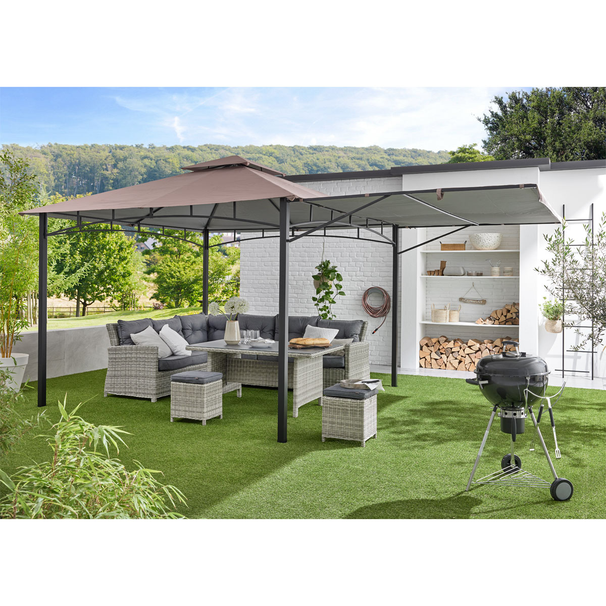 Haveson Pavillon cappuccinofarben 330 x 330 cm Bild 6