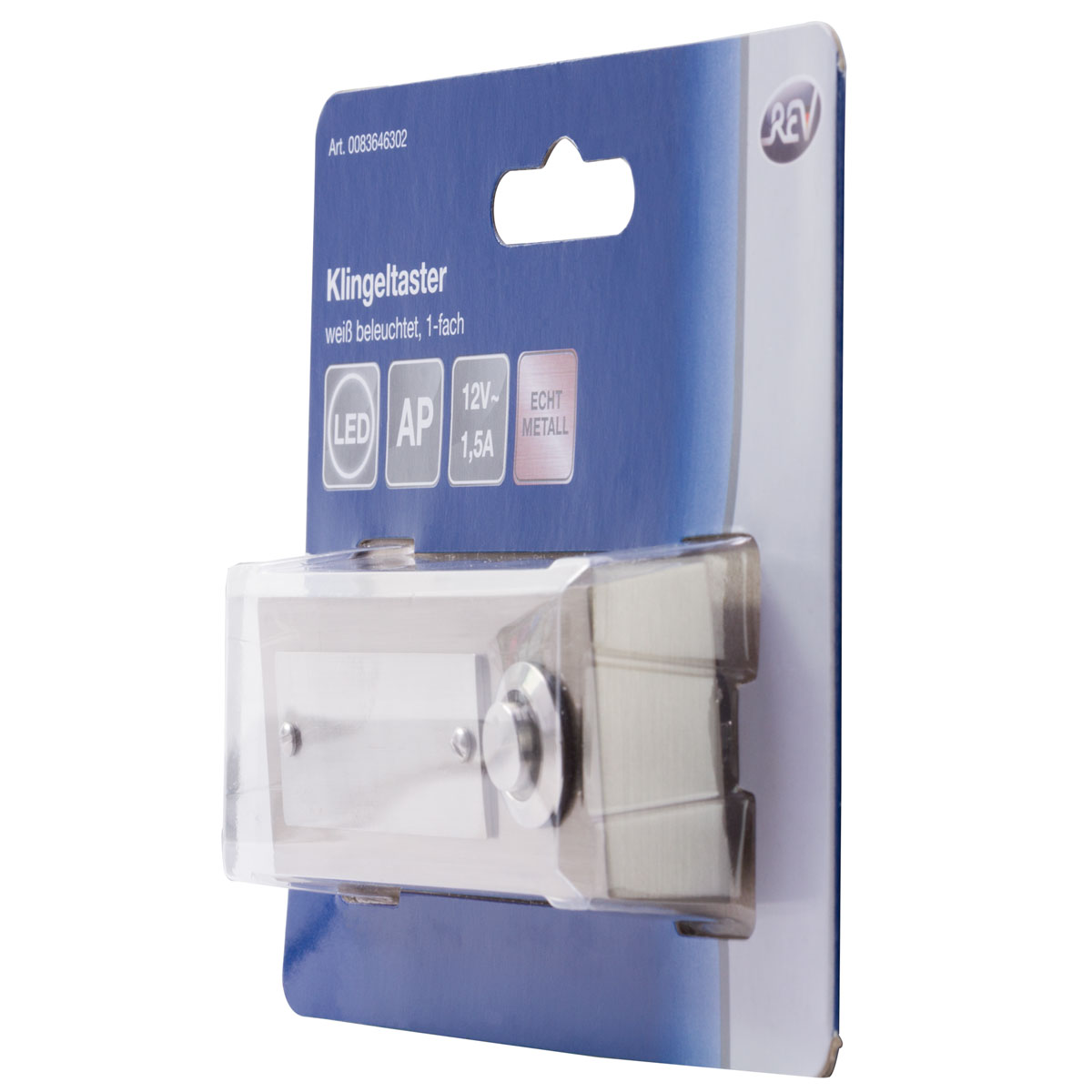 REV Ritter  Klingeltaster Aufputz 1-fach mit LED-Beleuchtung & gravierbarem Namensschild Edelstahl Bild 2