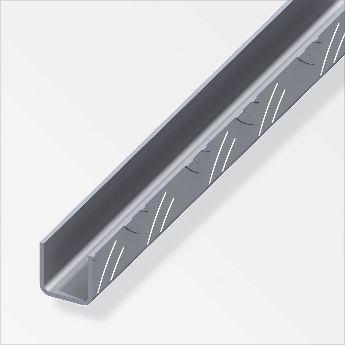 MyTool Riffelblech-Quadrat-U 23,5 mm 1m blank Bild 1