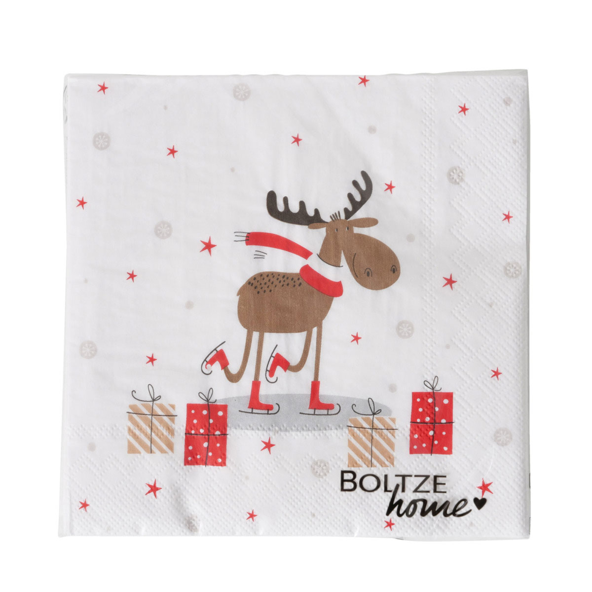 Servietten Joey 20teilig sortiert Quadrat17 x 17 x 3 cm beige braun rot weiss