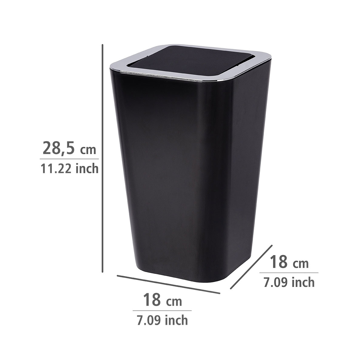 Wenko  Schwingdeckeleimer Candy Black 6 L Bild 4