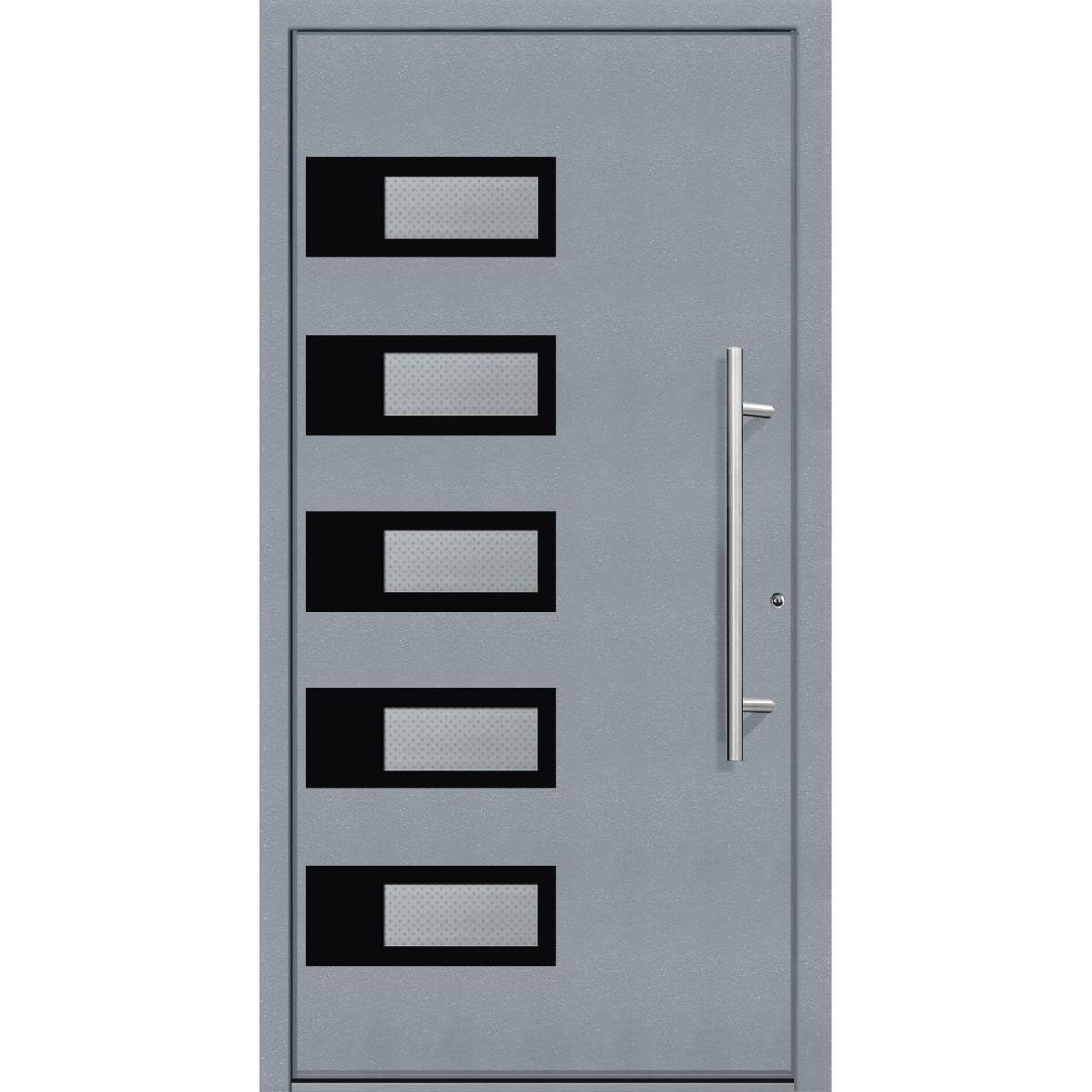 Aluminium Sicherheits-Haustür Siena Superior 60 mm grau 110 x 210 cm Anschlag rechts inkl Griffset