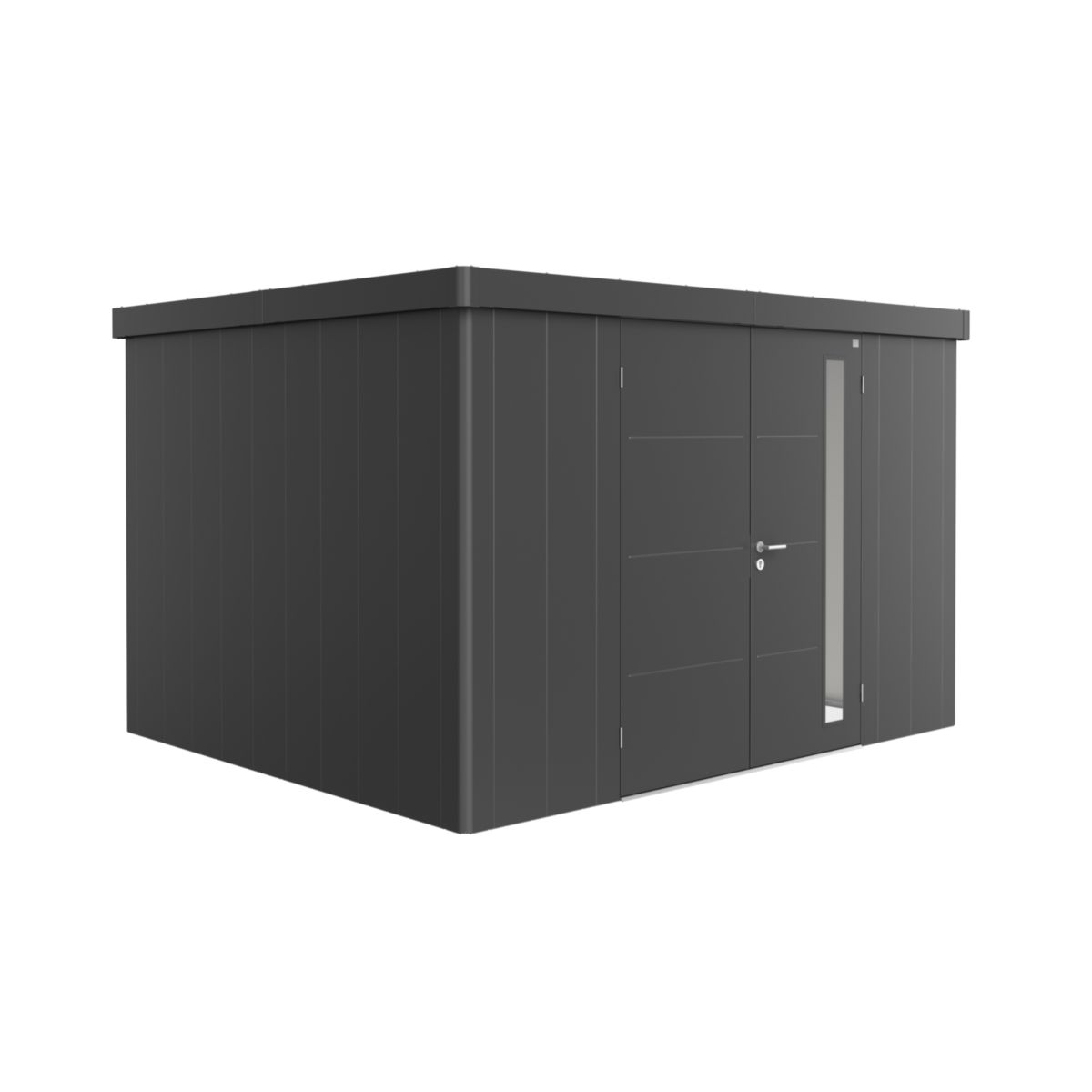 Biohort Gerätehaus Neo 3D Doppeltüre dunkelgrau-metallic