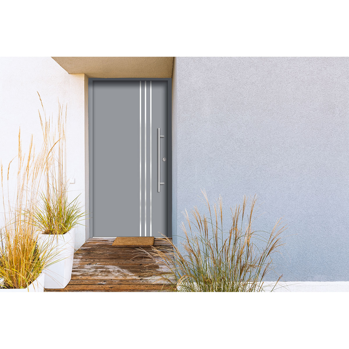 SplenDoor  Premium-Haustür Passivedoor Kalmar RC2 energiesparend einbruchsicher grau 110 x 210 cm rechts Bild 2