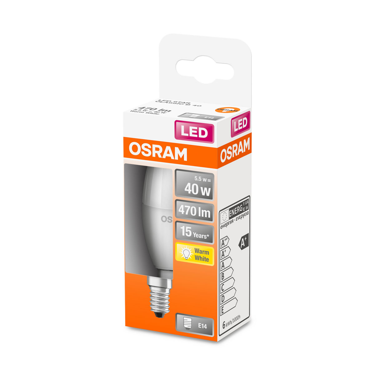 Osram LED-Leuchtmittel E14 warmweiß 40W matt A+ Bild 2