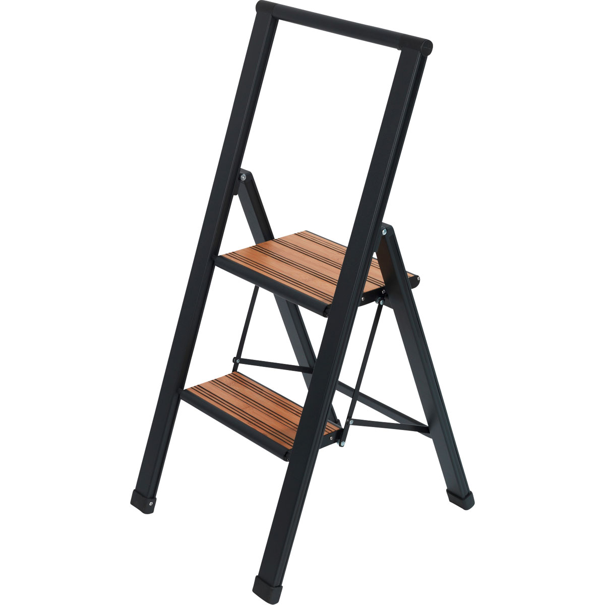 Wenko Alu-Design Klapptrittleiter, 2-stufig, schwarz Bild 1