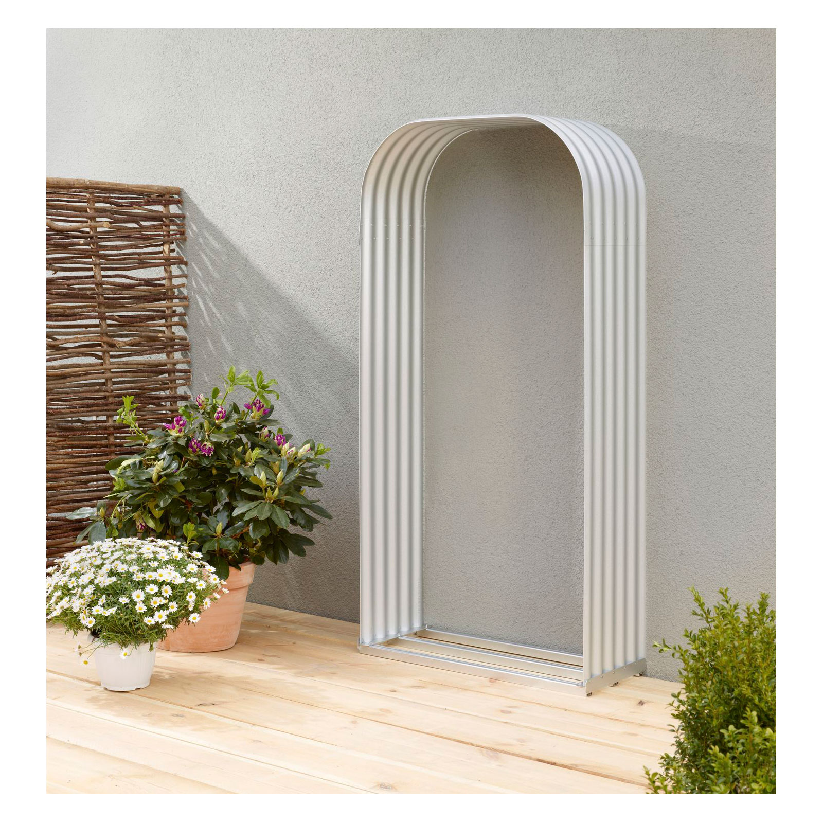 Vitavia Kaminholzregal Lignum 401 hoch silber-grau Bild 1