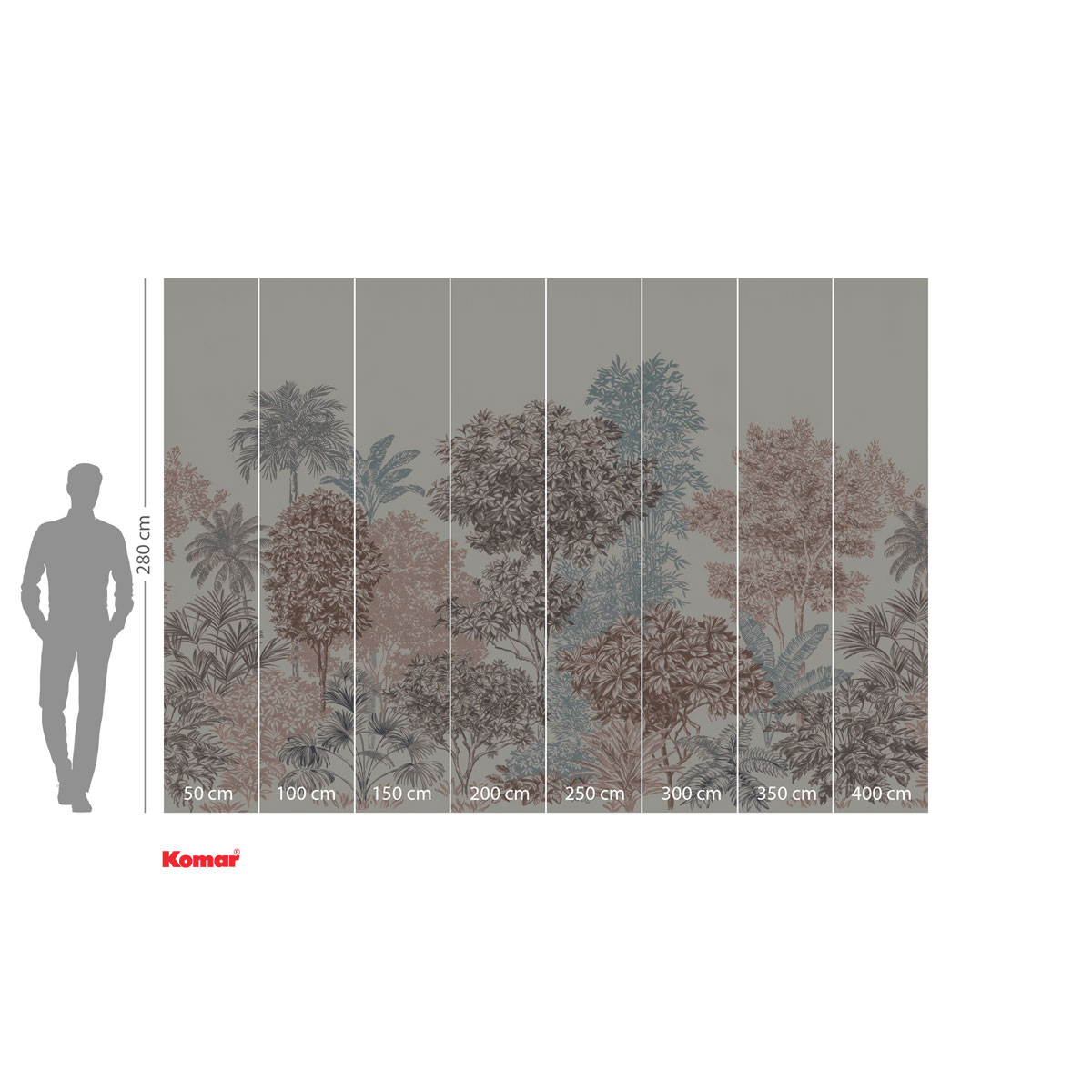 Komar  Vlies Fototapete Painted Trees 400x280 cm Bild 3