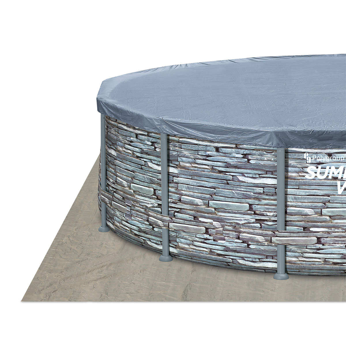 Summer Waves Elite Frame Pool 427x427x107cm Stein Grau Bild 5