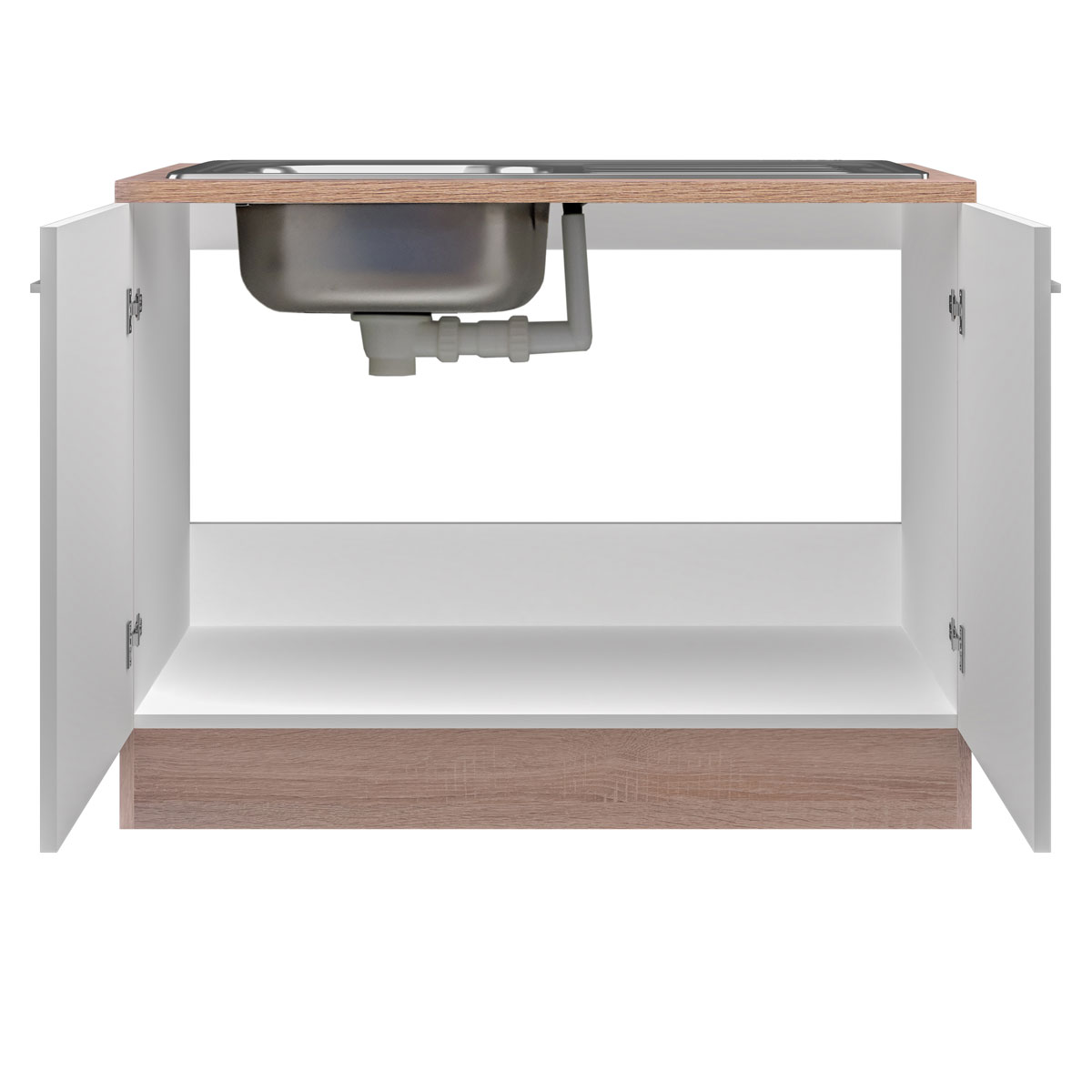 Flex-Well Spülenunterschrank „Samoa“, 100x82,2x57,1 cm, weiß/Sonoma Eiche, inkl. Spüle Bild 2