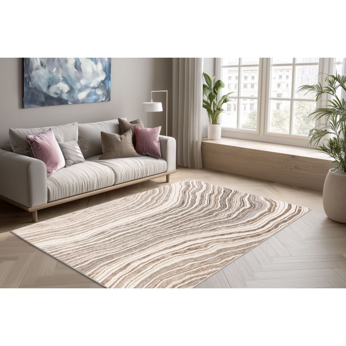 Chalk 225 Silber / Beige 200 x 290 cm Bild 3