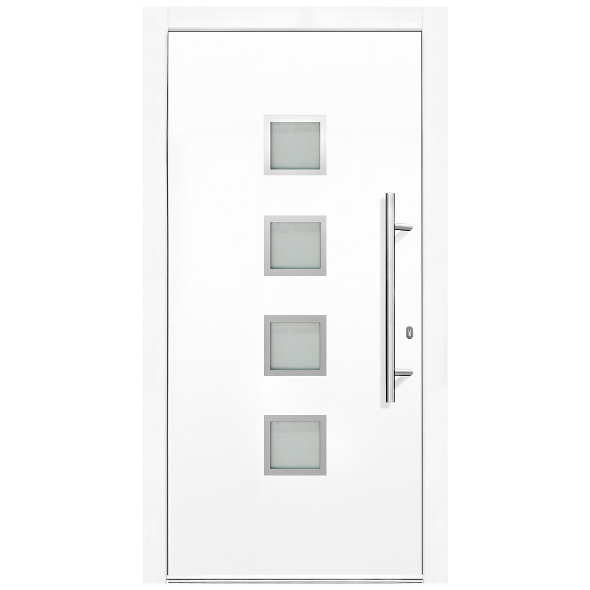 Kunststoff-Haustür Prestige KP08 DIN R weiß 100 x 210 cm Bild 1