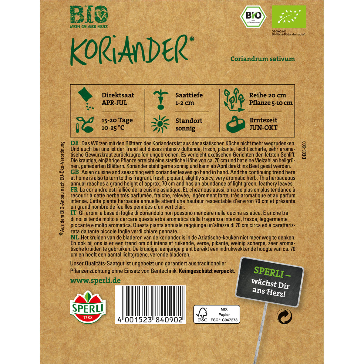 Sperli BIO Coriander Bild 2