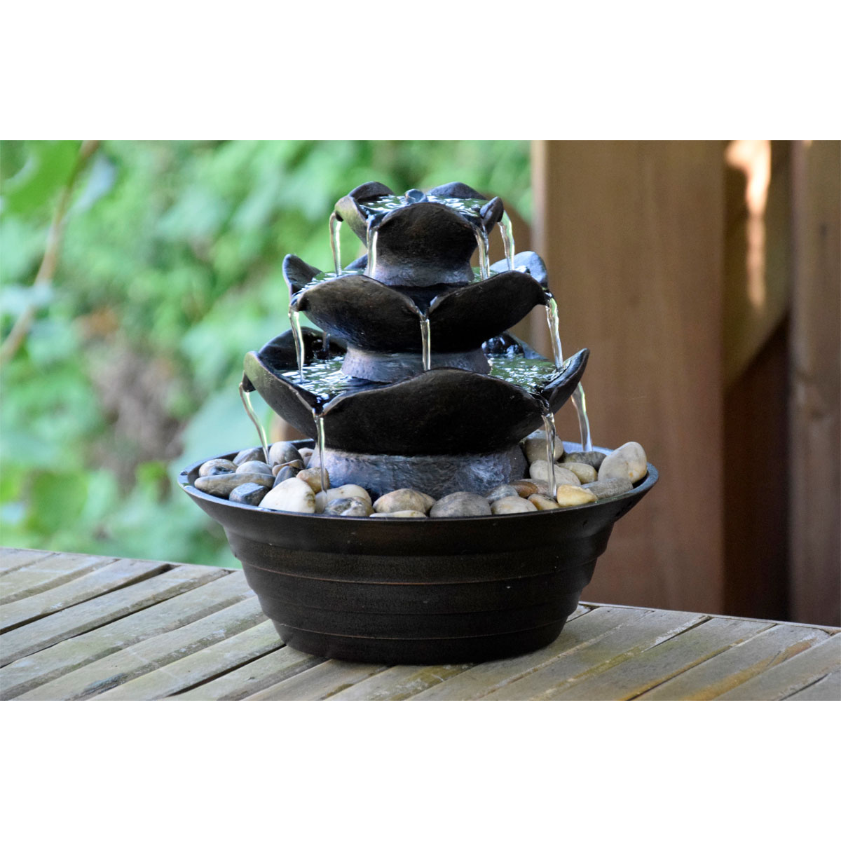 dobar Design-Zimmerbrunnen 22,2 x 20,6 x 22,2 cm schwarz Bild 4