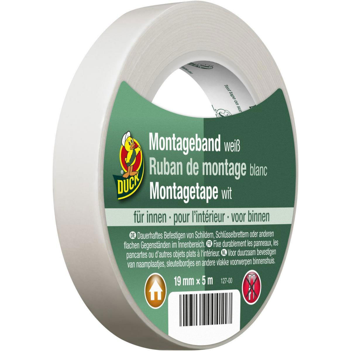 Duck Montageband für innen weiß 19 mm x 5 m