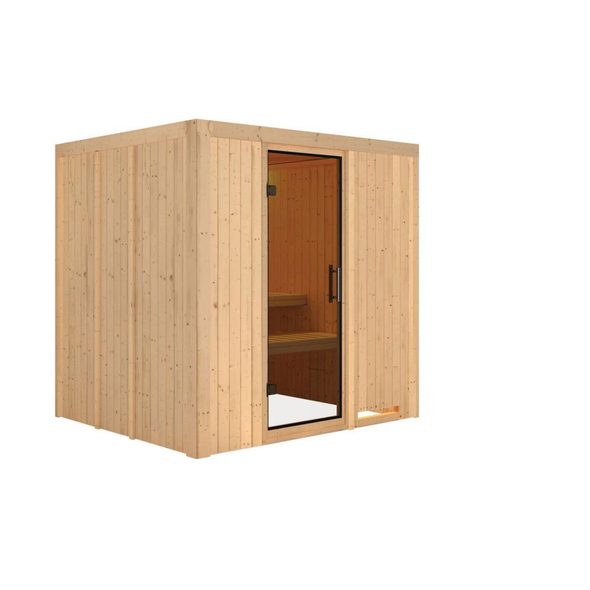 Karibu Sauna Daria Fronteinstieg ohne Ofen kein Kranz Energiespartür Bild 1