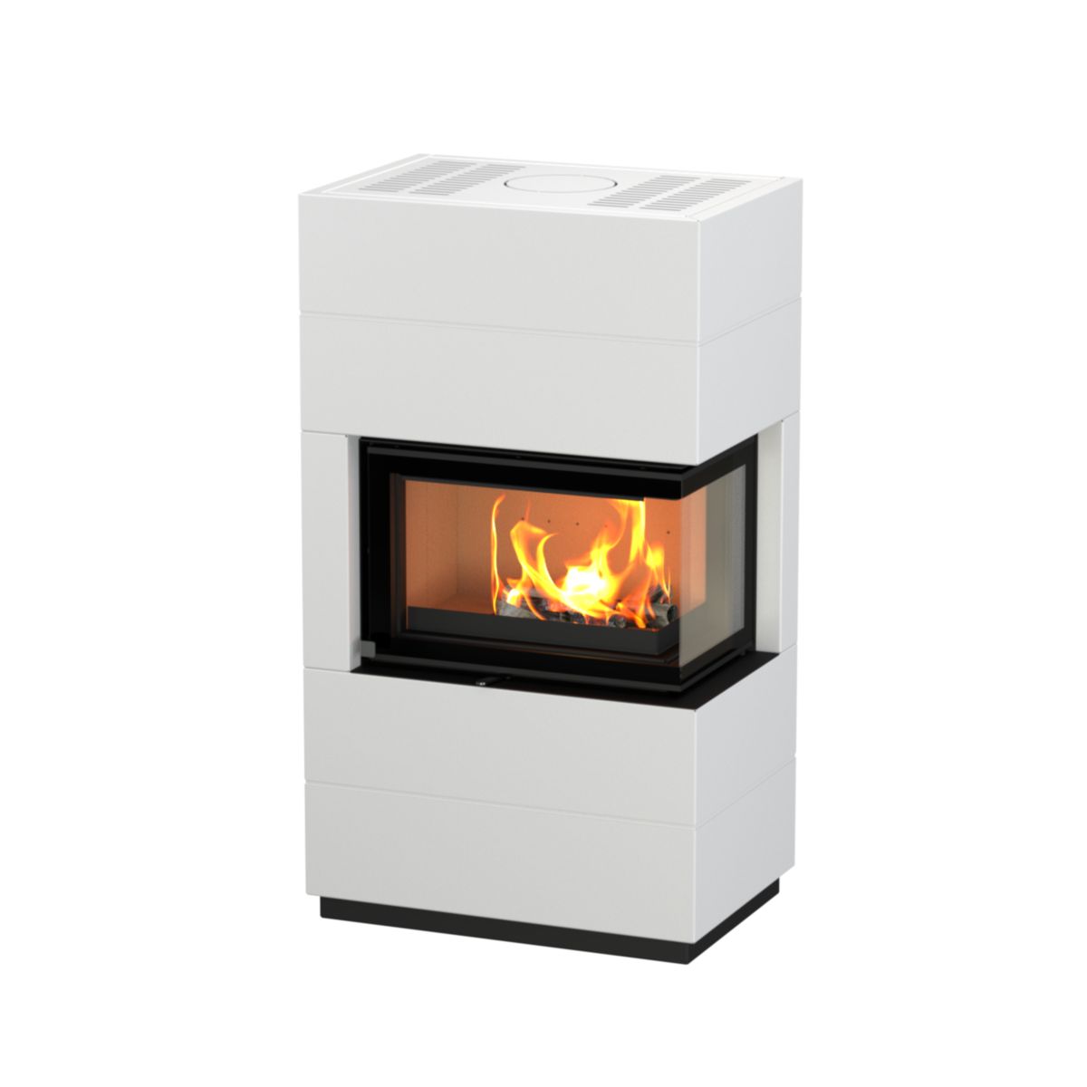 Kaminofen Integra Plus Line rechts, Stahl, weiss, 8 kW