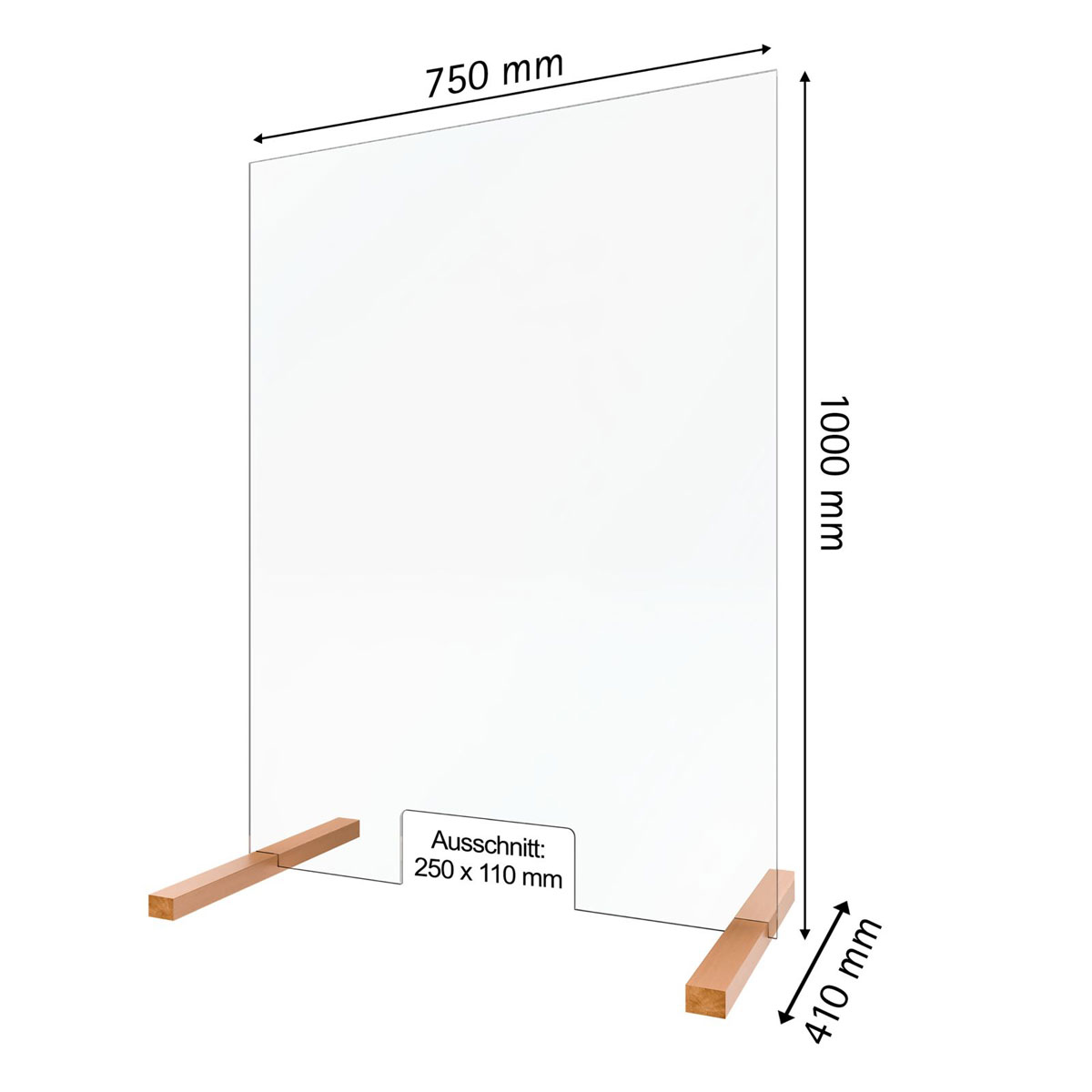 Schulte Hygieneschutz mit Durchreiche 75 x 100 cm Bild 2