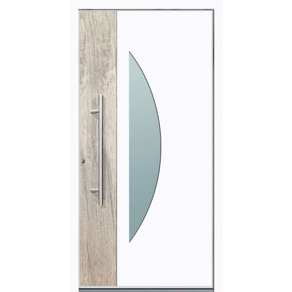 Aluminium Sicherheits-Haustür Modena Superior 60 mm weiß 110 x 210 cm Anschlag links inkl Griffset