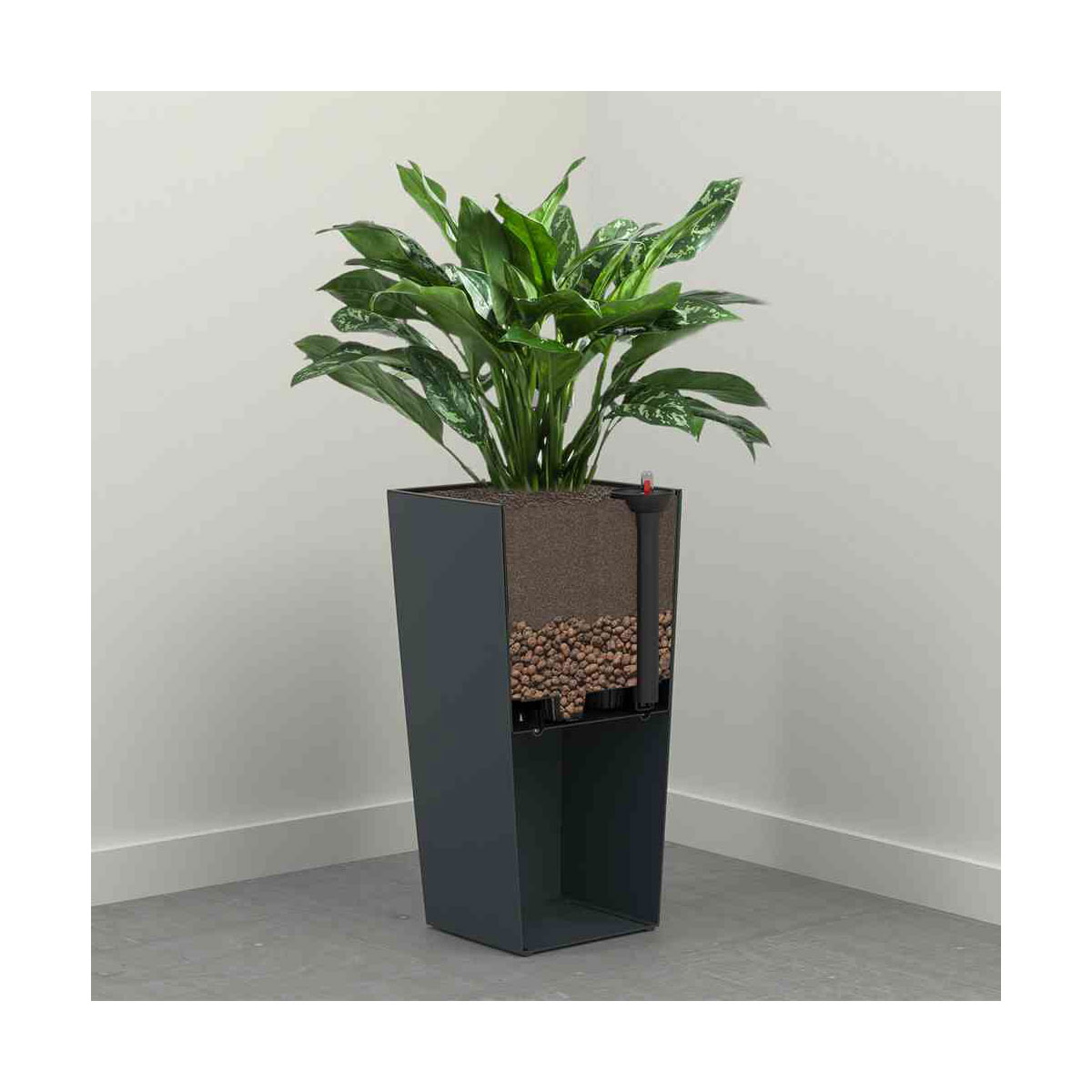 Siena Garden Pflanzgefäß Lyon 35 x 35 x 68 cm weiß Hochglanzoptik Bild 3