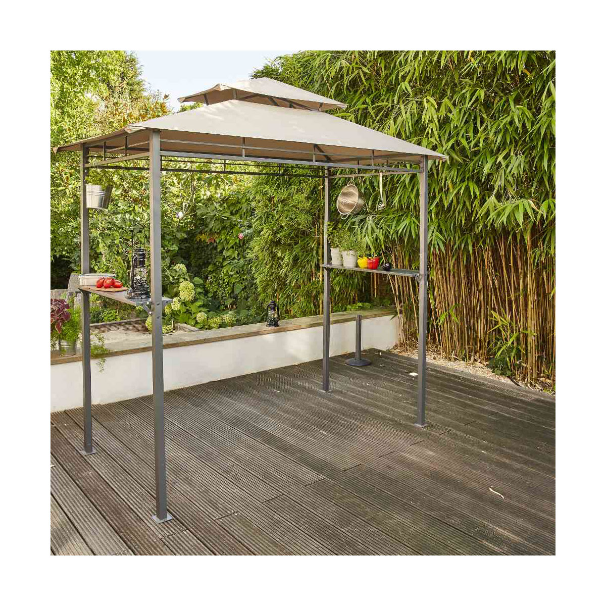 Siena Garden Pavillon „BBQ“, 244x127x248 cm, taupe Bild 6