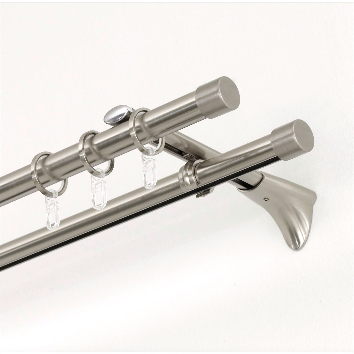 Gardinia  Gardinenstange Memphis mit Innenlauf Durchmesser 16 mm 200 cm Edelstahl-Optik Bild 3