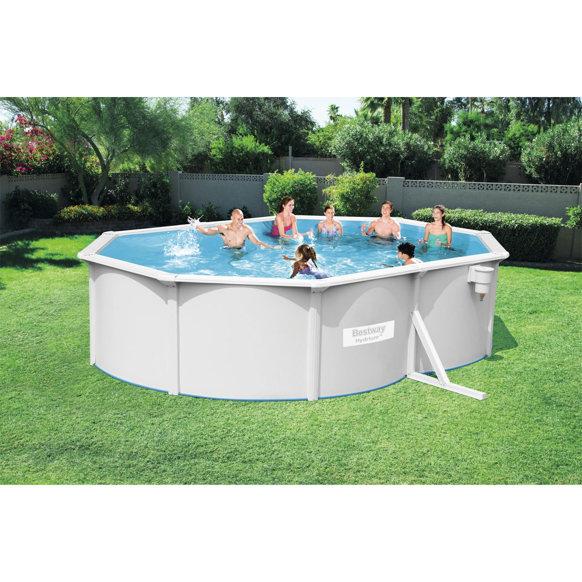Bestway Stahlwandpool-Set Hydrium oval grau 500 x 120 x 360 cm Bild 3
