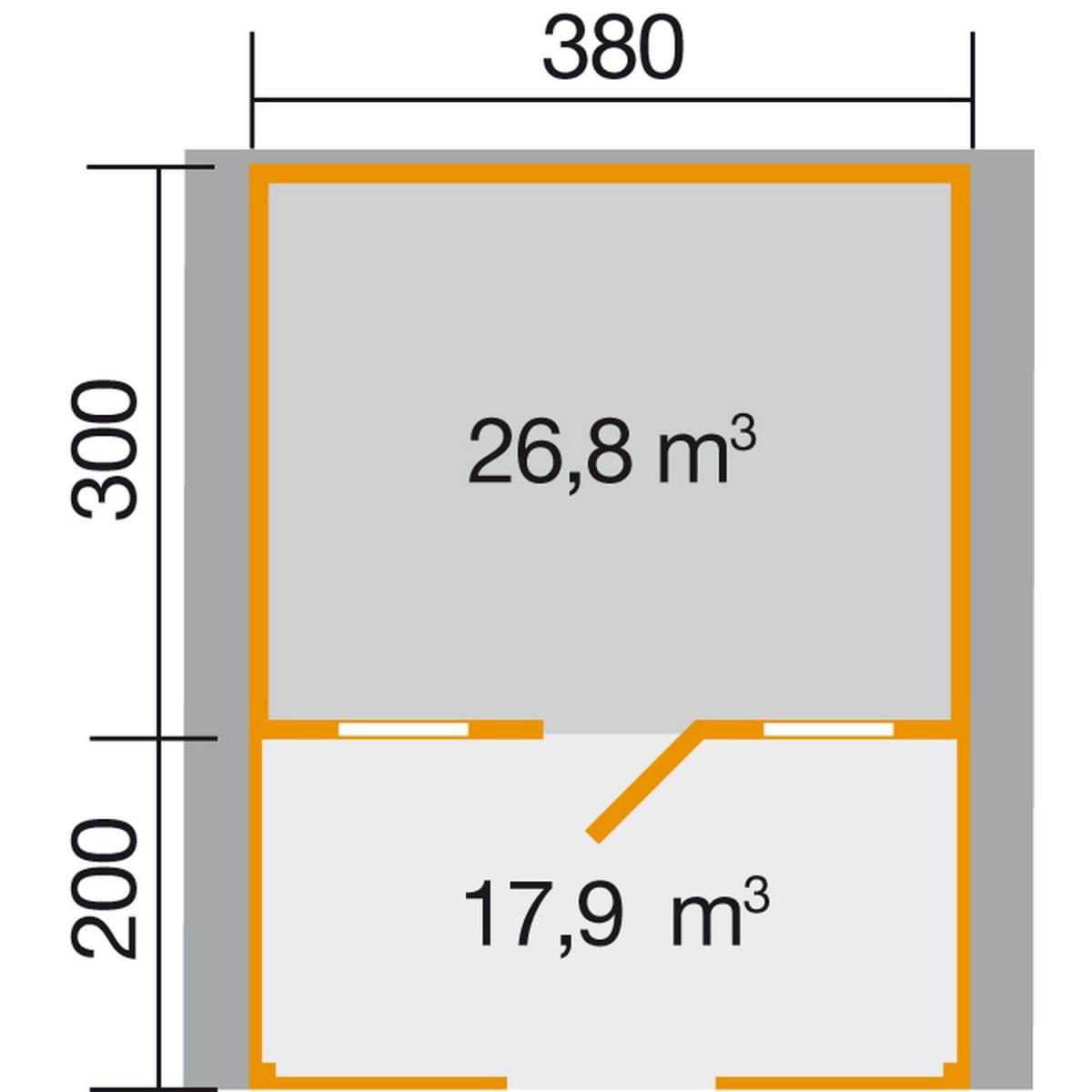 Weka Gartenhaus 135 B Größe 1/2 380 x 500 x 262 cm Bild 3