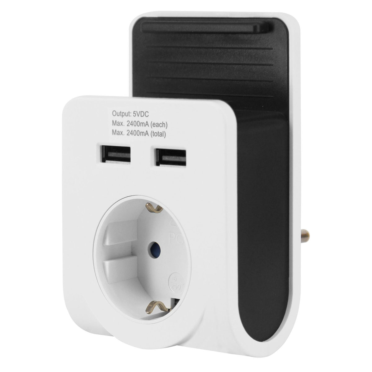 Dual-USB-Ladegerät mit Netzsteckdose