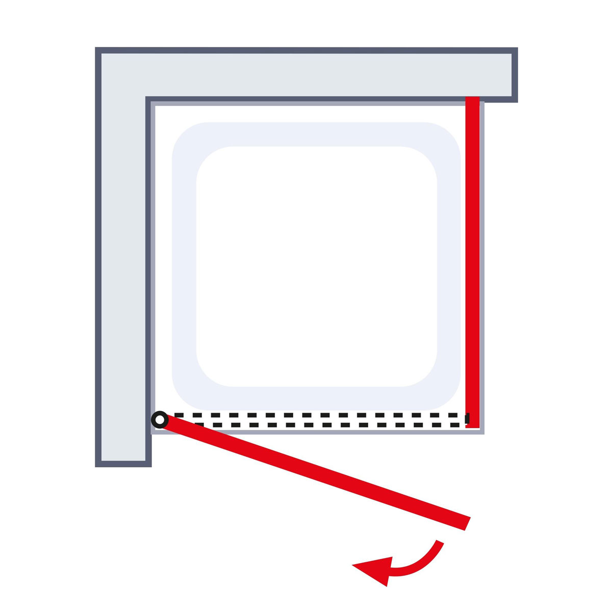 Schulte Drehtür inkl SeitenwandAlexa Style 2.0" Mattschwarz 192 x 90 cm Bild 4