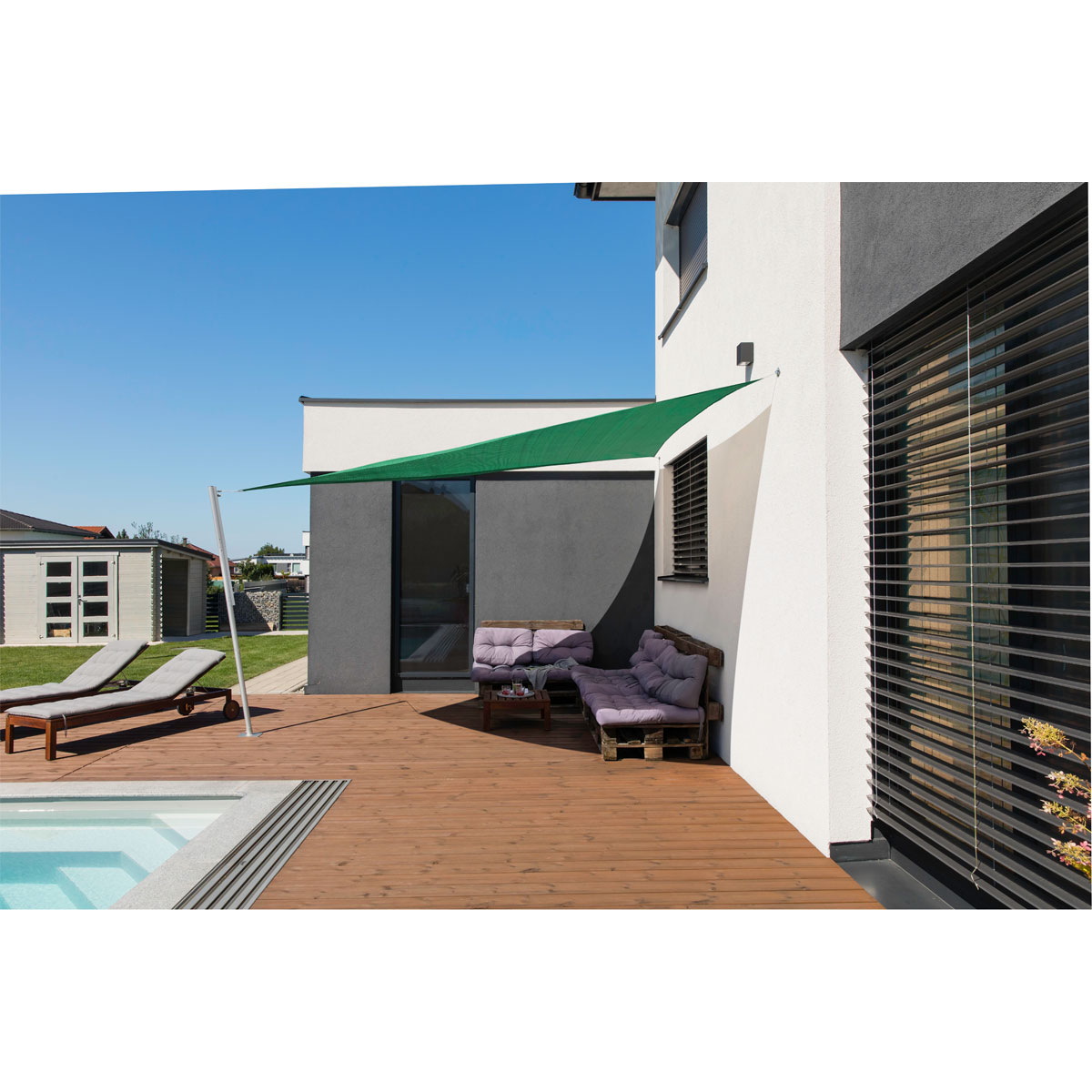 Dreieck-Segel Capri 5 x 5 x 5 m olive Bild 1