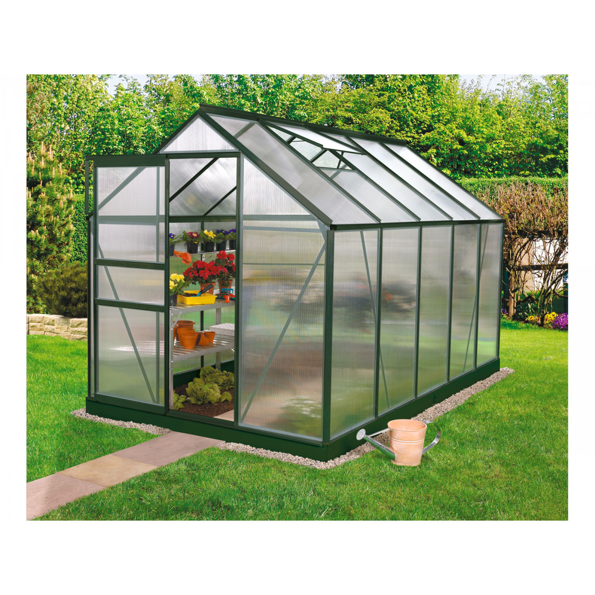 Vitavia Gewächshaus Venus 6200 HKP 6,2m² 6 mm Hohlkammerplatte grün Bild 1