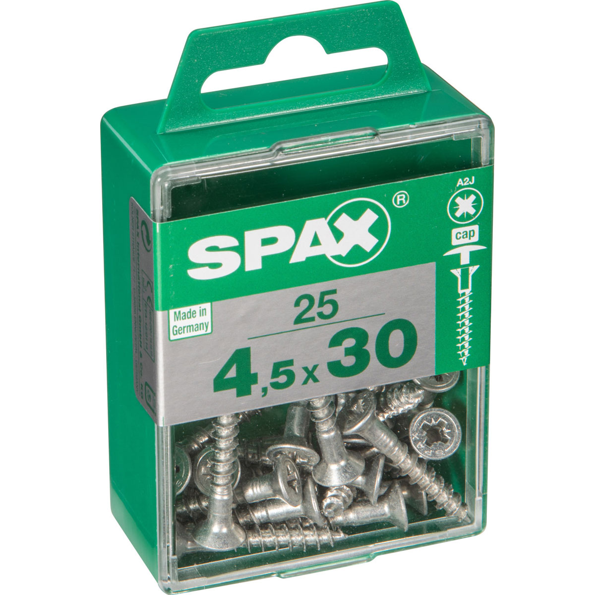 Spax Universalschrauben WIROX mit Kopfbohrung Senkkopf 4,5 x 30 M 25 Stück Bild 2