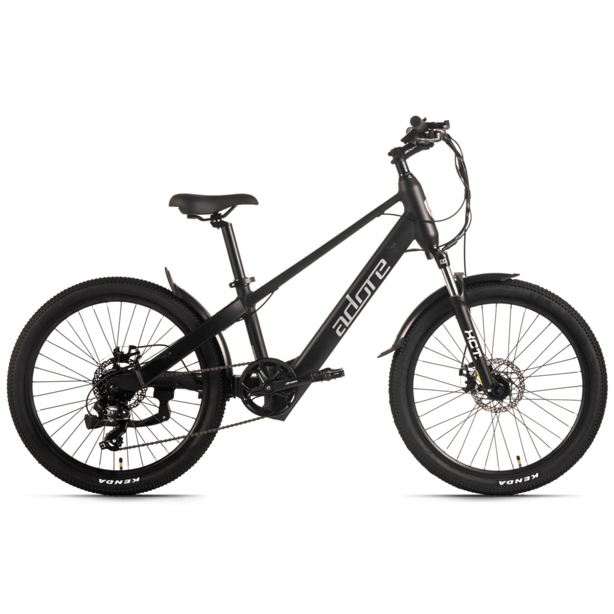 Adore E-Bike für Kinder 24" Alu Kids Citybike KS-240 Heckmotor 45NM / 10,4Ah Pitch Black matt